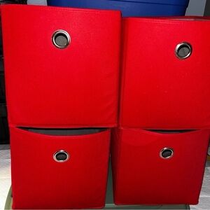 Red Fabric Storage Cubes x4